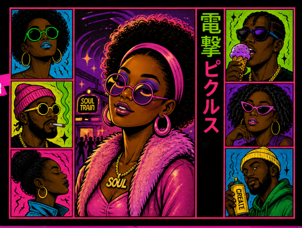 Chocolate and Art Show - Vibrant pop-art collage celebrating art, culture, and creativity